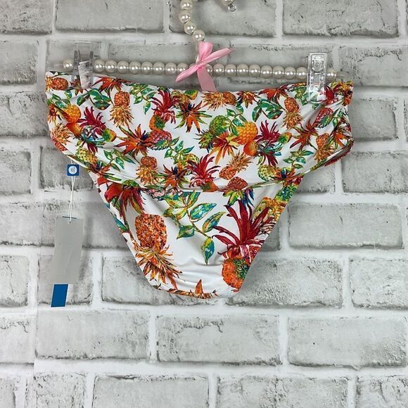 BLEU ROD BE AT TIE® 2 Piece Bathing Suit Pineapple Print Swimsuit Size 6 HiWaist - Picture 5 of 10